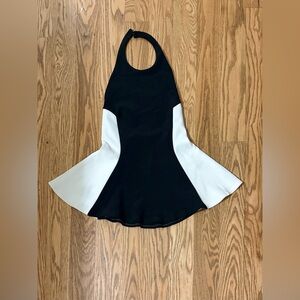 NWT Zara Colorblock Halter Mini Dress - Black & White - Size S